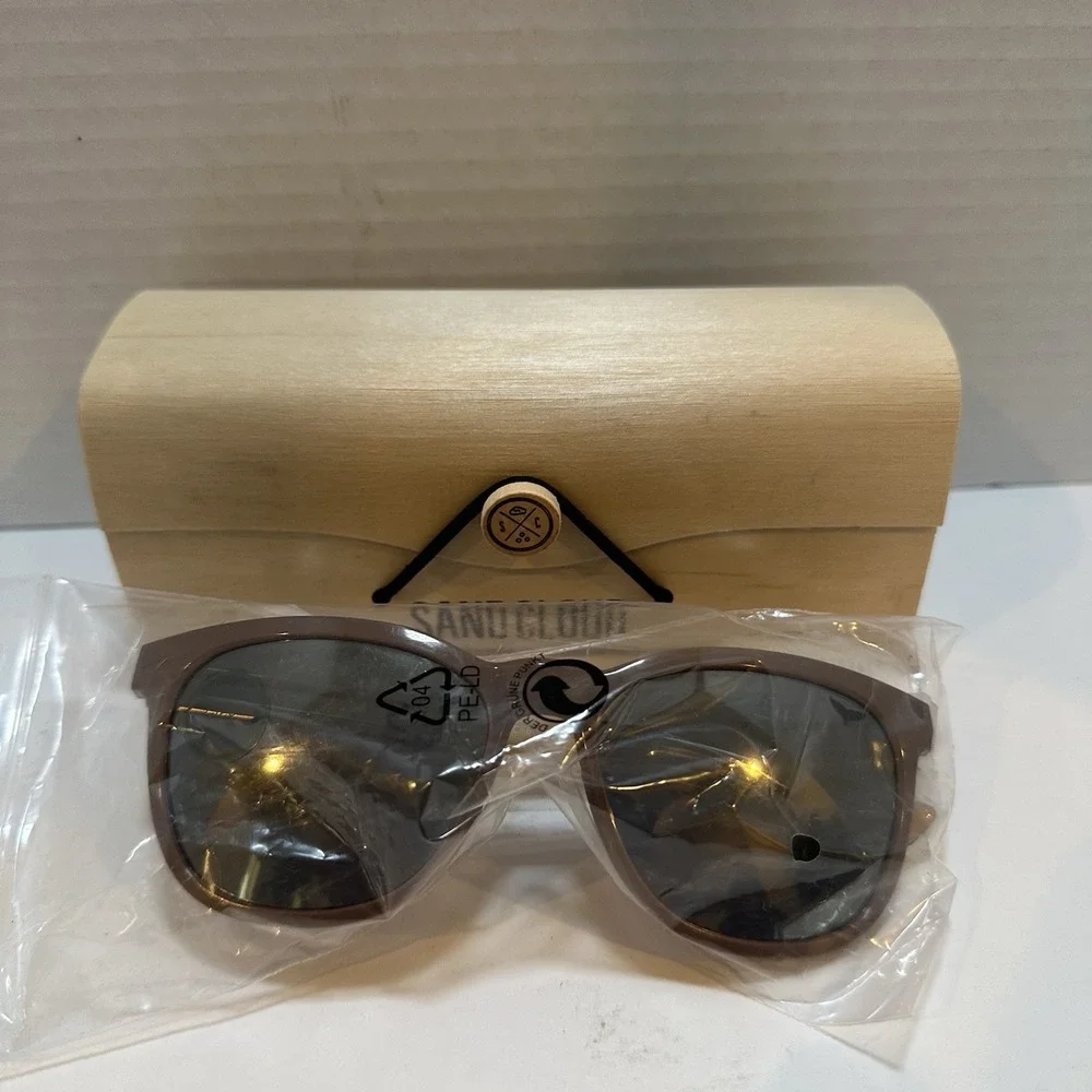 Sun cloud  Square Sunglasses Brown‎  CX Green Lenses NWT